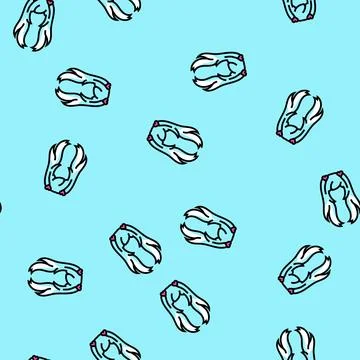 Kawaii hairstyle vector seamless pattern イラスト素材
