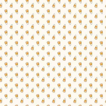 Kawaii Halloween seamless pattern with corn candy Illustrazione stock