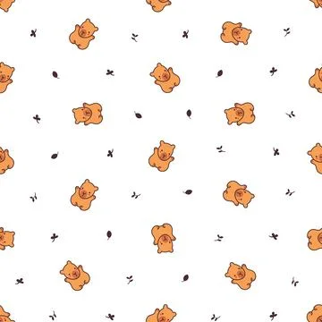 Kawaii happy capybara. Seamless pattern. Stock Illustration