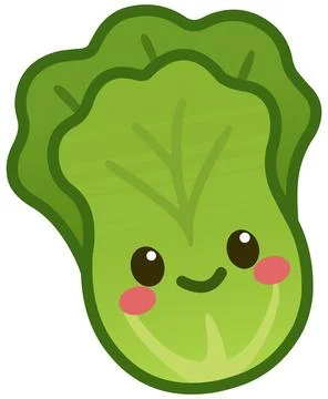 Kawaii Lettuce Stock Illustration