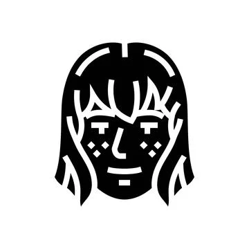 Kawaii makeup glyph icon vector illustration Stock Illustration