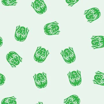 Kawaii makeup glyph seamless pattern イラスト素材