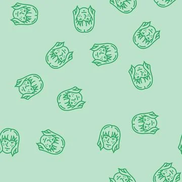 Kawaii makeup line seamless pattern イラスト素材