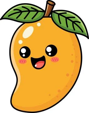 Kawaii mango vector. Stock Illustration