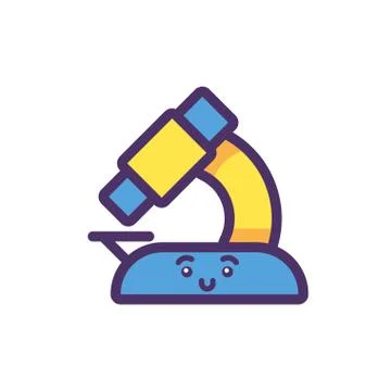 Kawaii microscope cartoon vector design Illustrazione stock