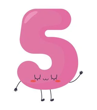 Kawaii number five Stockillustratie