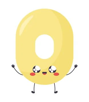 Kawaii number zero Stock Illustration
