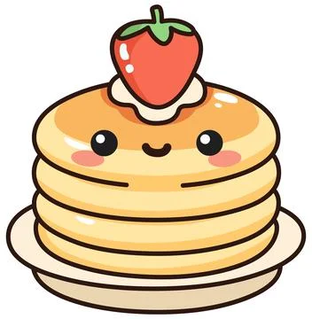 Kawaii Pancake Stock Illustration