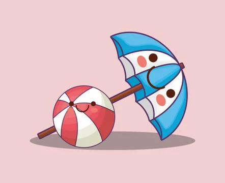 Kawaii pool ball 스톡 일러스트