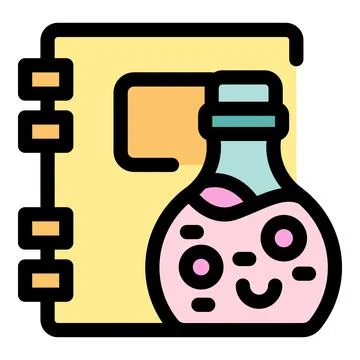 Kawaii potion notebook combining magic and note taking for whimsical studying Stock Illustration