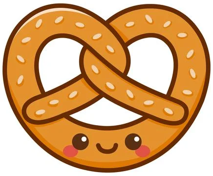 Kawaii Pretzel Stock Illustration