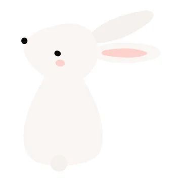 Kawaii rabbit, bunny, hare looking up isolated Stock Illustration