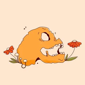 Kawaii sceleton picture Illustrazione stock