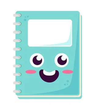 Kawaii school notebook Stock Illustration