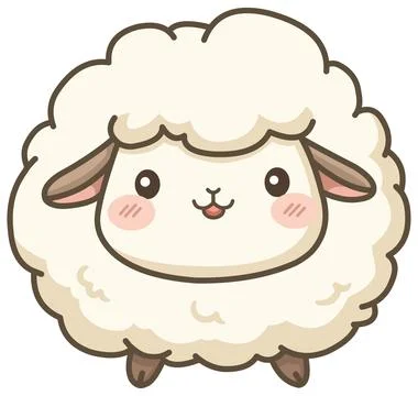 Kawaii Sheep Stock Illustration