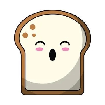 Kawaii slice bread bakery Illustrazione stock