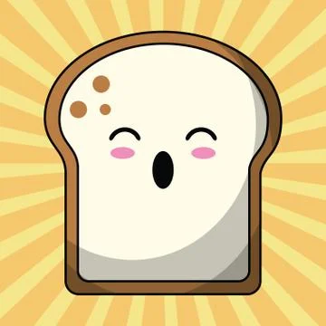 Kawaii slice bread image イラスト素材
