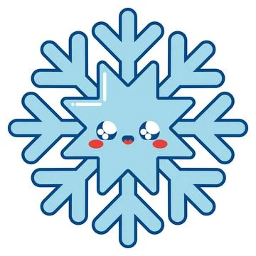 Kawaii snowflake design Stock Illustration