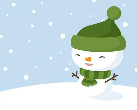 Kawaii snowman Stock Illustration