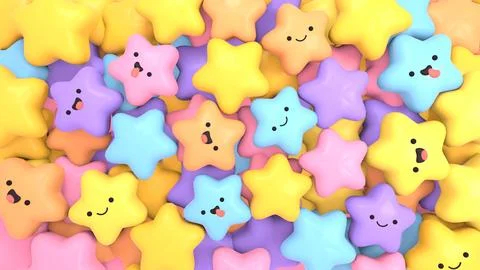 Kawaii stars pattern Stock Illustration