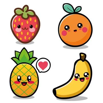 KawaiiFruits Stock Illustration