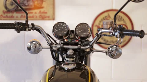 Kawasaki 900 Handle Bars Stock Footage 34332945