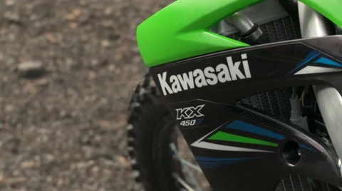 Kawasaki logo focus pull Stock Footage 27853746