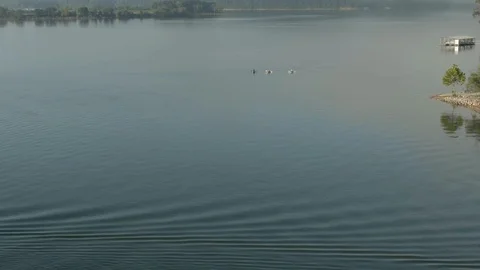 Kayaaks in the distance Stock Footage 115212540