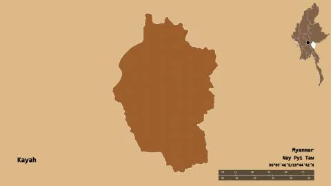 Kayah, state of Myanmar, zoomed. Pattern Stock Illustration