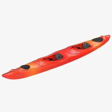 Kayak 2 Red 3D Model