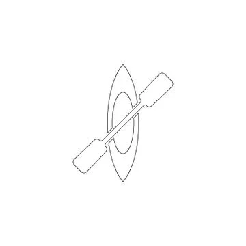 Kayak and paddle. flat vector icon Illustrazione stock