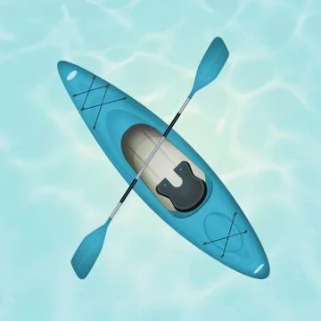 Kayak and paddle Stock Illustration