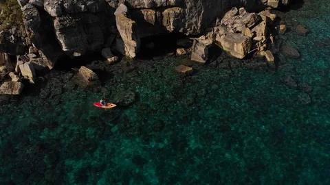 Kayak and Rocks Stock Footage 121738438