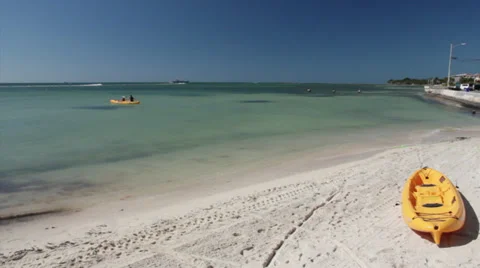 Kayak on beach Stock Footage 35349743
