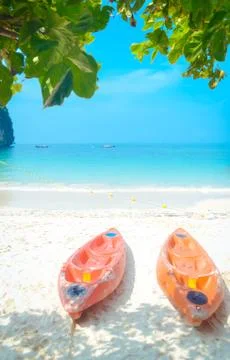 Kayak on the beach Stock Photos