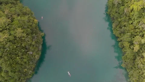 Kayak in Blue lagoon Stock Footage 108258652