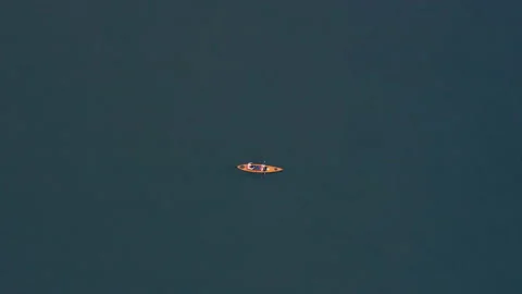 The kayak boat floating on the river Video stock 133024463