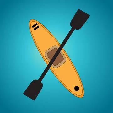 Kayak boat with paddle Stock Illustration