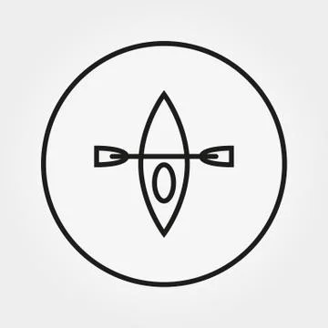 Kayak. Camping. Icon. Vector. Editable Thin line. Stock Illustration