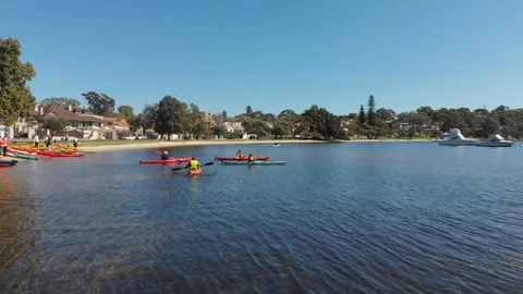 Kayak canoe casting river water sports Stock Footage 116584976