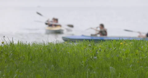 Kayak canoe rowing weekends Stock Footage 196303145