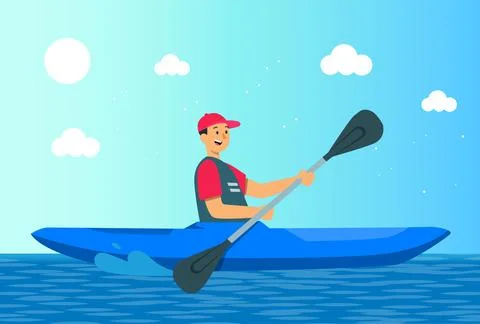 Kayak Concept Illustration Illustrazione stock