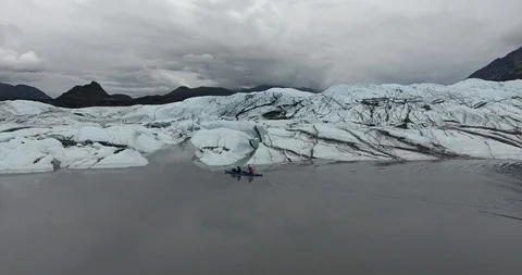 Kayak driving through Ice Stock Footage 86149636