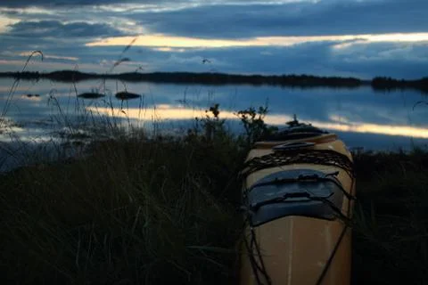 Kayak in the evening Stock Photos