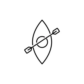 Kayak icon element of camping icon for mobile concept and web apps. Thin line Stock Illustration
