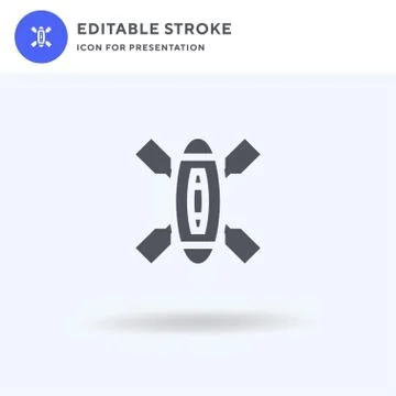 Kayak icon vector, filled flat sign, solid pictogram isolated on white, logo Illustrazione stock