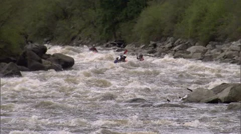Kayak Idaho Big White Water 5 Stock Footage