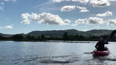 Kayak on a lake Stock Footage 136521451
