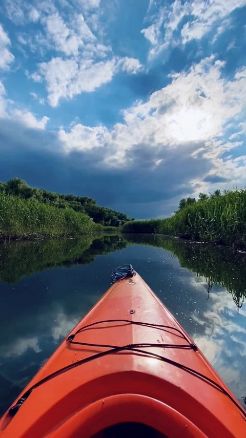 Kayak on the lake Stock Footage 156011042