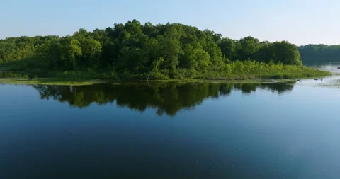 Kayak In Lake View From Drone Stock Footage 201313574